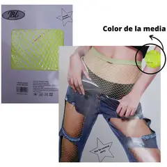 GENERICO - Media malla pantimedia verde neon