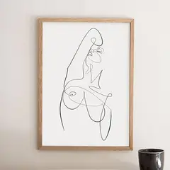 DE CASA - Cuadro mujer desnuda líneas