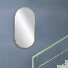 DE CASA - Espejo de pared en mdf pildora dorado