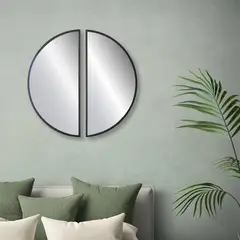 DE CASA - Espejos de pared set x 2 en mdf luna nueva negro