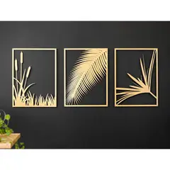 DE CASA - Set x 5 apliques hojas doradas