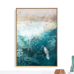 DE CASA - Cuadro canvas playa drone 100 x 80 cm