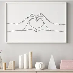 DE CASA - Cuadro corazon lineas