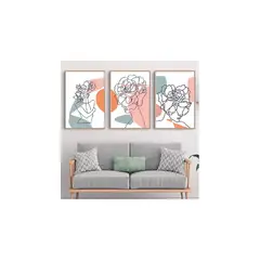 DE CASA - Triptico mujeres lineas pastel