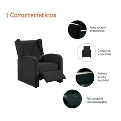 HIGH CLASS - Silla Reclinable HC Apolo - Tela Negro