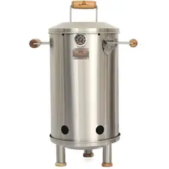 VOLCANO - Asador Barril Mercury Mediano Acero Inoxidable Manijas de Madera