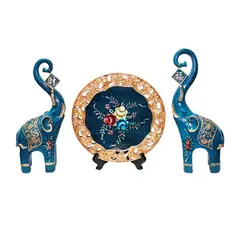 DAYOSHOP - Elefantes Decoracion Fino Plato De Flores