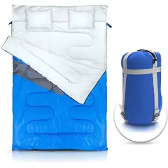 NTK - Sleeping Bag Doble Saco De Dormir Kuple con Almohadas-