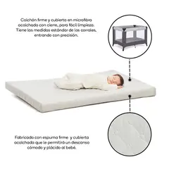 TORAL - Colchón colchoneta para corral cuna de bebe beige