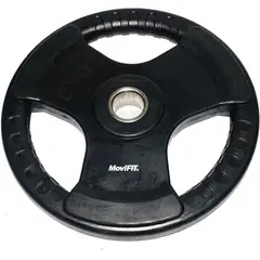 MOVIFIT - Disco olimpico 2" encauchetado negro, 3 agarres 20 kg