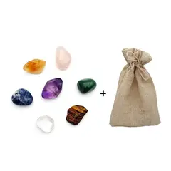DAYOSHOP - Cuarzos 7 Chakras Tamboreada Energético + Bolsa Decorativa
