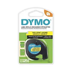 DYMO - Etiqueta plástica LetraTag texto negro fondo amarillo