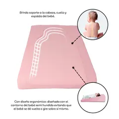 TORAL - Cuna antireflujo para bebés recién nacidos rosada