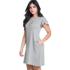 MARKETING PERSONAL - Vestido Corto Para Mujer Gris Jaspe MP