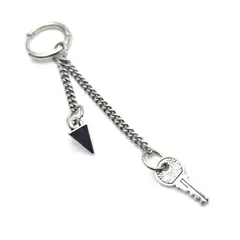 DAYOSHOP - Solitario Arete Candonga Acero Pendulo Y Llave_.