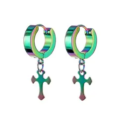 DAYOSHOP - Aretes Candonga Cruz Acero