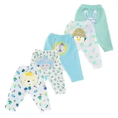 MUNDO BEBE - Pantalones bebé set x5 estampados multicolor.