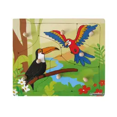 CELMAX - Rompecabezas encajable de guacamaya en madera para niños