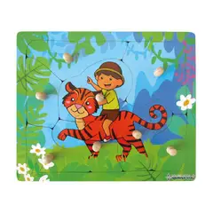 CELMAX - Rompecabezas encajable de el tigre en madera para niños