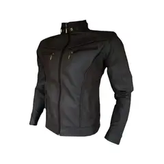 SYK - Chaqueta cuerotex tipo slim casual color café.