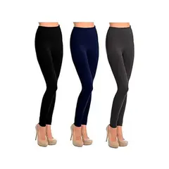 SYK - Leggings pantalon termico combo x 3 negro - talla única.