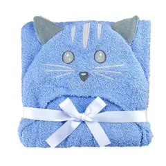MUNDO BEBE - Toalla bebé baño capota animal azul estampada