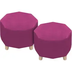 DORMILANDIA - Set x2 puff fucsia octagonal sídney_.