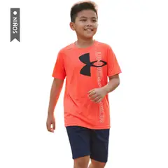UNDER ARMOUR - Camiseta Tech Split Niño-Salmón