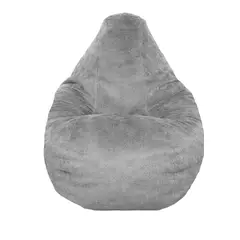 ESTILO RELAX - Silla Puff Zen En Tela Peluche Talla L - Gris