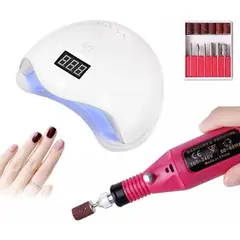 ZHOPI CO - Combo Lampara Led Uv Uñas 48 W Y Kit Pulidor