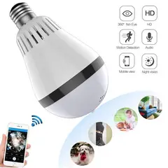 ZHOPI CO - Camara De Seguridad Bombillo Ip Wi-fi Panorámica Fullhd Espía Oculta