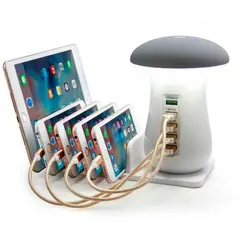 VARIOUS - Estación De Carga 5 Puertos Y Lampara Hub Multi-Puerto Usb
