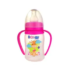 MUNDO BEBE - Tetero bebé biberon niña rosa asas 125 ml 4 onz