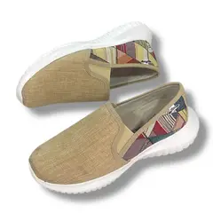 XIAN SHOES - Ultralivianos beige etnia MUJER