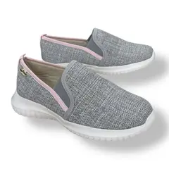 XIAN SHOES - Ultraliviano gris sesgo rosado MUJER