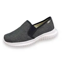 XIAN SHOES - Ultralivianos gris sesgo negro MUJER