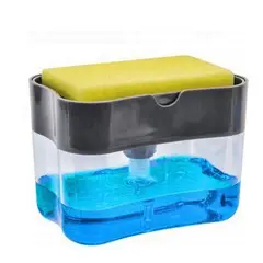 TRIPLE CLEAN - Dispensador de jabón líquido lavaloza con esponja