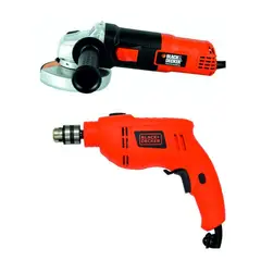 BLACK+DECKER - Pulidora 4-1/2 820w + taladro perc. 3/8 550w black + decker