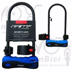 GW - Candado en U Bicicleta Moto Seguridad Con Llave Azul