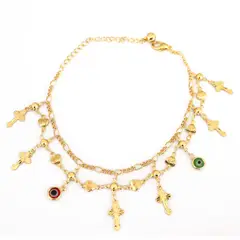 DAYOSHOP - Pulsera Tobillera Cruz Dama Estuche