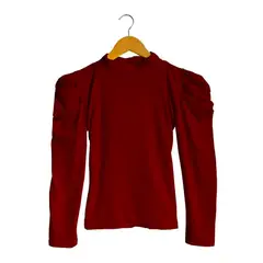 SYK - Blusa para mujer manga larga vinotinto.