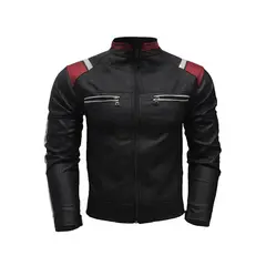 SYK - Chauqueta de ecocuero para hombre.