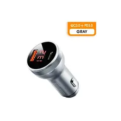 SISDATA - Cargador carro carga rápida usb usb-c certificado aluminio