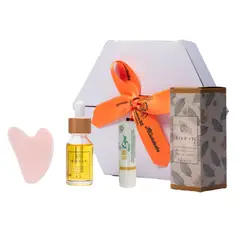 ELIDEBIO - Kit Facial - Aceite para el rostro - labial natural sin color - Gua Sha Jade Cuarzo