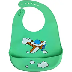 BABY ON - Babero En Silicona Impermeable Con Bolsillo Fácil Limpieza