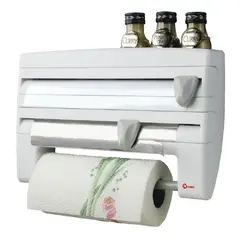GENERICO - Dispensador Porta Rollos De Papel De Cocina 4 En 1 Aluminio Strech