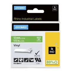 DYMO - Etiqueta Rhino Industrial en vinilo 12mm verde