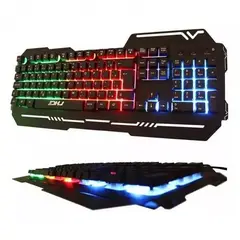 WEIBO - Teclado Gamer Metálico WB-539 Retroiluminado