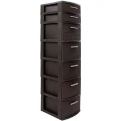 PLASTICOS MQ - Cajonero Organizador Modular 7 Niveles Tipo Rattan Marca Mq