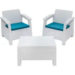 PLASTICOS MQ - Juego De Sala Ferrara Estar Para Exterior Rattan Mq